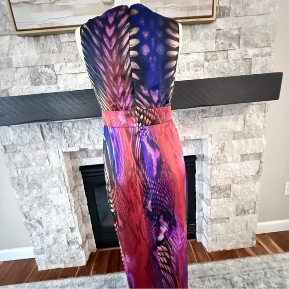 Boston Proper Snake Print Maxi Dress Size 8 Purple Pink - Picture 5 of 10